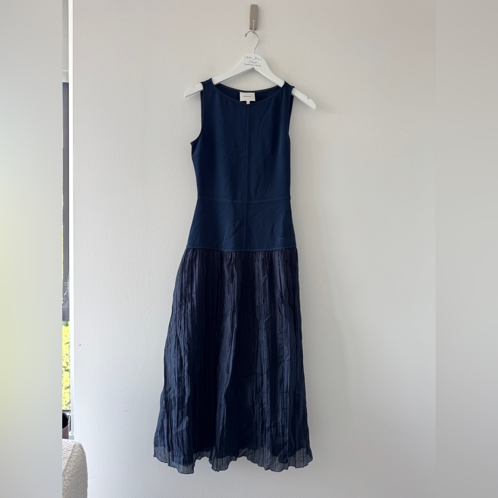 REFORMATION Cyra Navy Drop Waist Maxi Dress - Picture 2 of 7